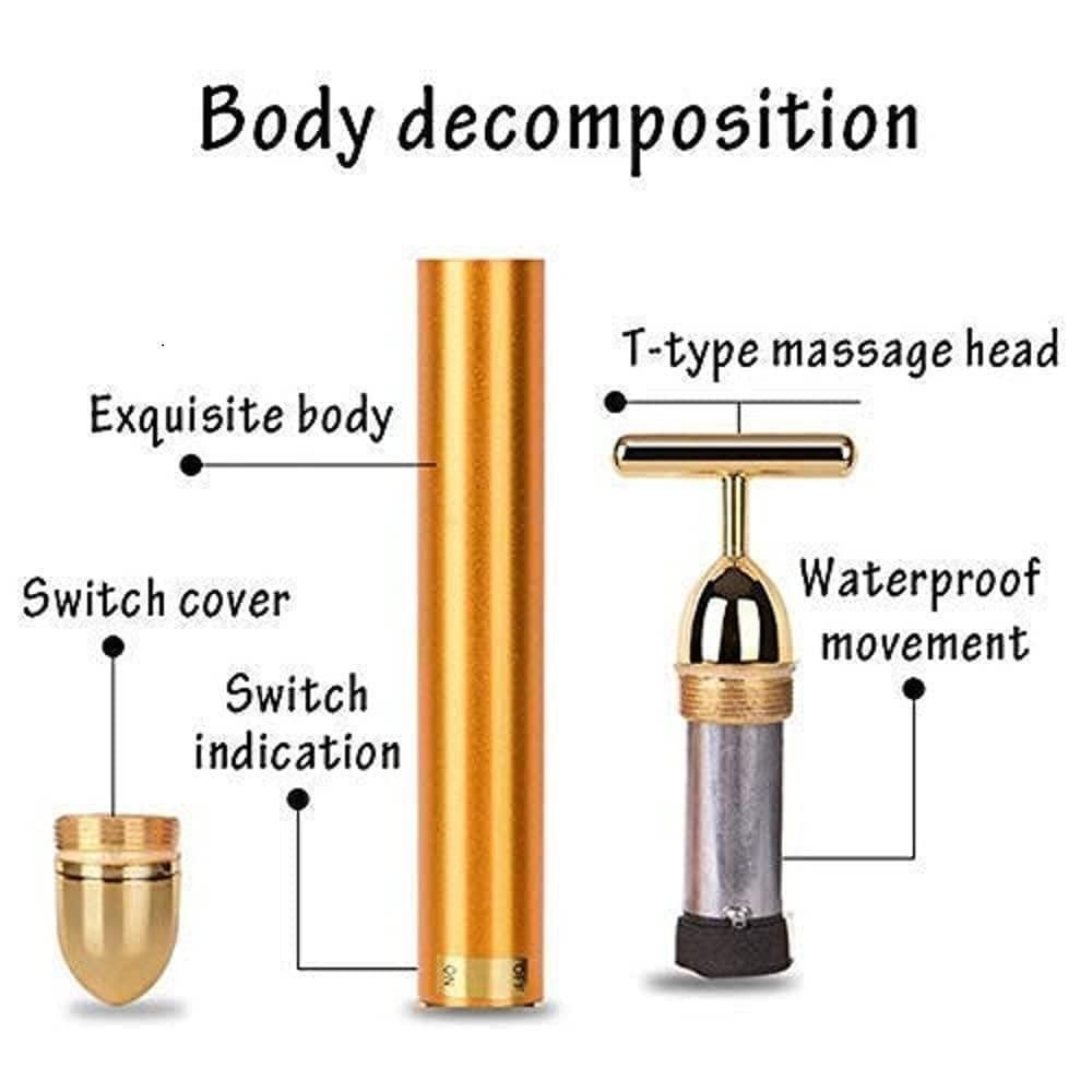 Simple Home 24K Gold Energy Beauty Bar Electric Facial Massage Roller