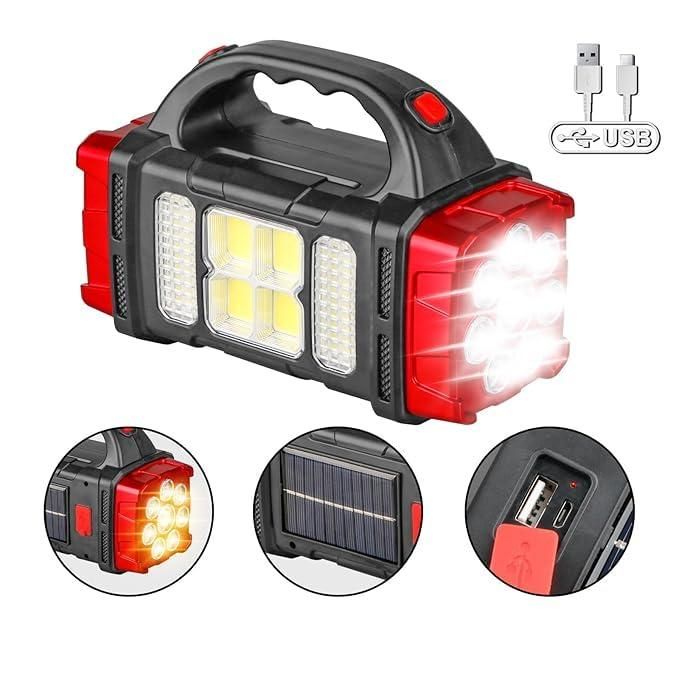 Multifunctional Solar Waterproof Flashlight with USB Charging