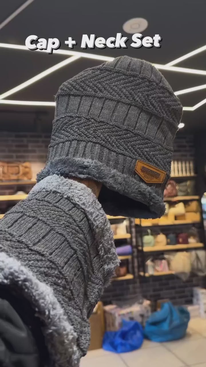 Unisex Woolen Cap Set